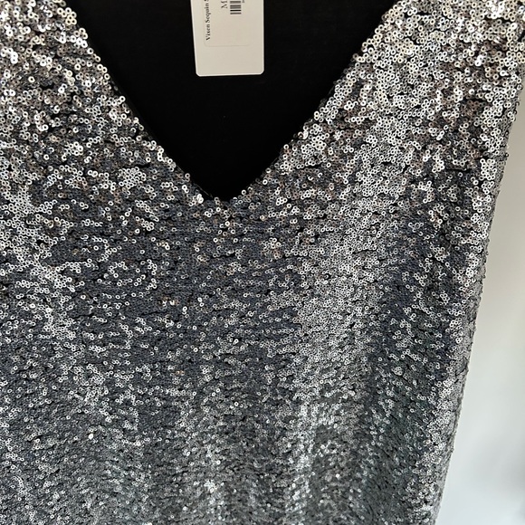 Silver Sequin V-Neck Dress - Picture 3 of 5